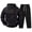 Black&09^0716M, variant on Sweat Set for Men Fleece Quarter Zip Hoodie and Black Sweatpants Set for Men Athletic Sports Baggy Jogging Warm Up Fall Winter Mens Track Suits 2 Piece