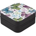 thumbnail image 3 of Coolnut Leather Jewelry Box Art Butterfly Portable Mini Jewelry Storage Bag for Travel, Small Ring Case Earrings Organizer Necklaces Box for Women Girls Women Gifts, 3 of 7