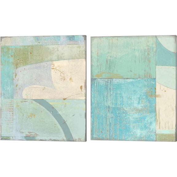 Great Art Now Coastal Blues by Suzanne Nicoll 2 Piece Canvas Art Set Each 12"W x 15"H