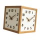 thumbnail image 4 of Reloj de esquina de pared de doble cara, punzón decorativo, madera maciza, 23x23cm, creativo, Marco marrón, 4 of 9