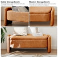 thumbnail image 4 of Lecut Storage Bench for Bedroom Sherpa Upholstery Oval Ottoman Bench for Living Room Modern End of Bed Storage Bench with Large Storage Space 47” Entryway Storage Bench Orange, 4 of 9
