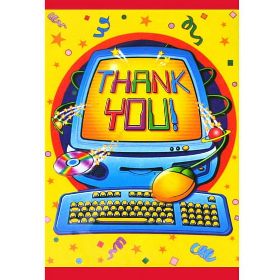Computer Birthday Thank You Cards w/ Envelopes (8ct)