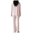 thumbnail image 2 of Maean Women Pajamas Sets Loungewear Sleepwear Long Sleeve Shirts Pjs Pant Bottoms 2 Piece Nightwear, 2 of 6