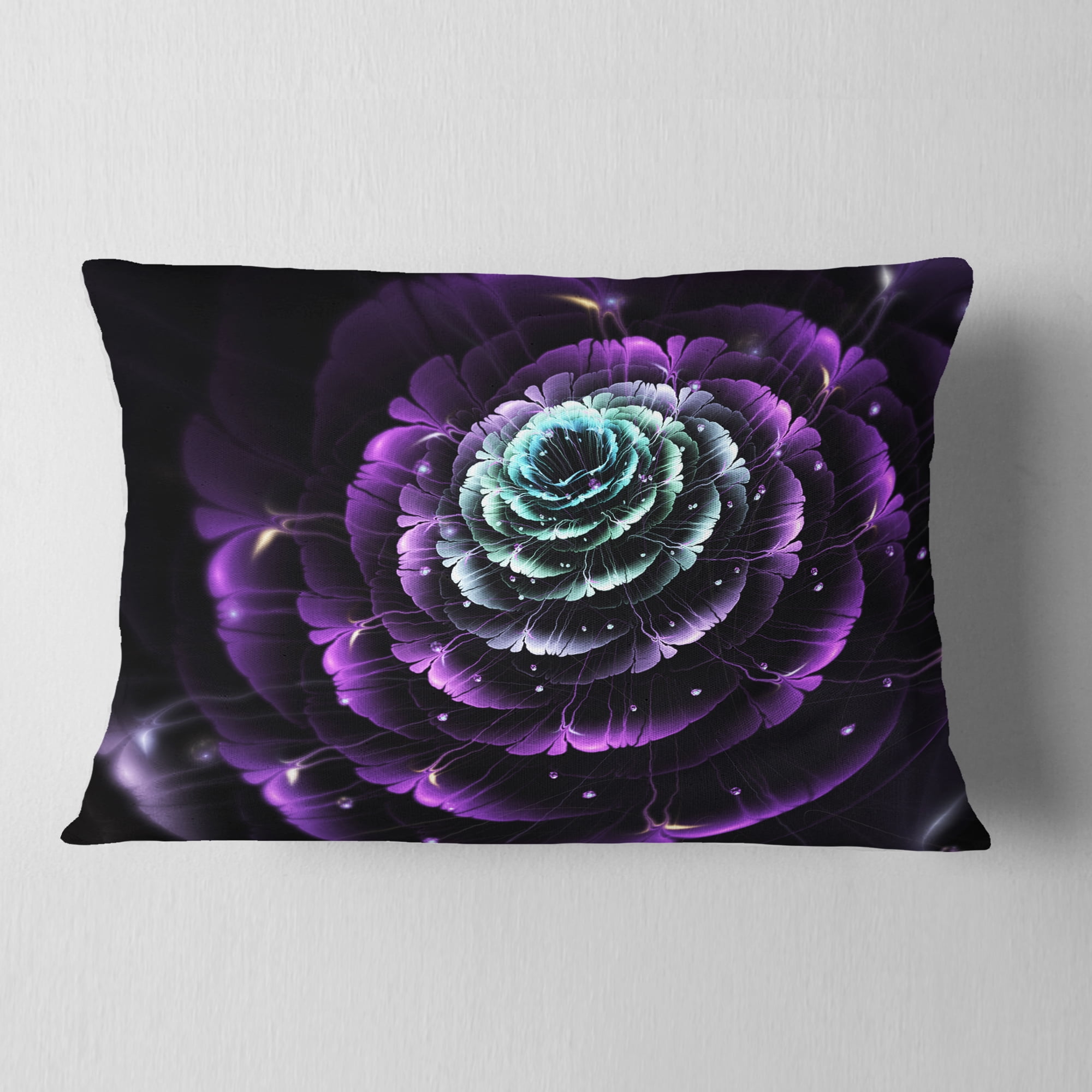 Designart 12" x 20" Purple Polyester Throw Pillow