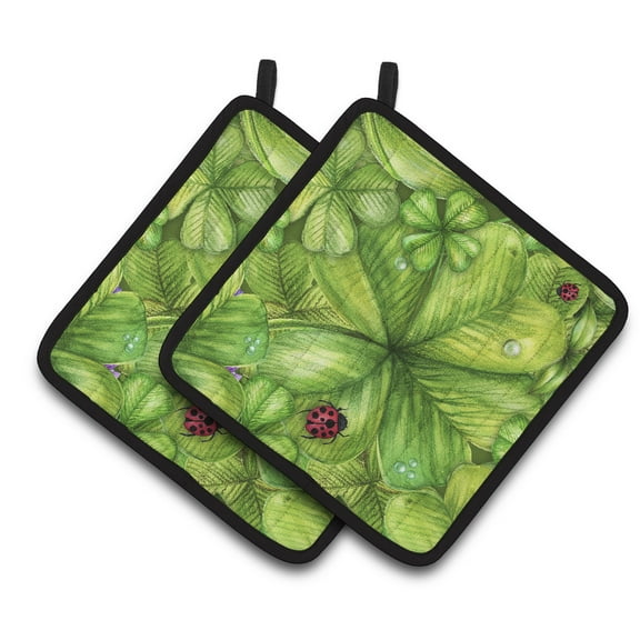 Caroline's Treasures Shamrocks and Lady bugs Pair of Pot Holders