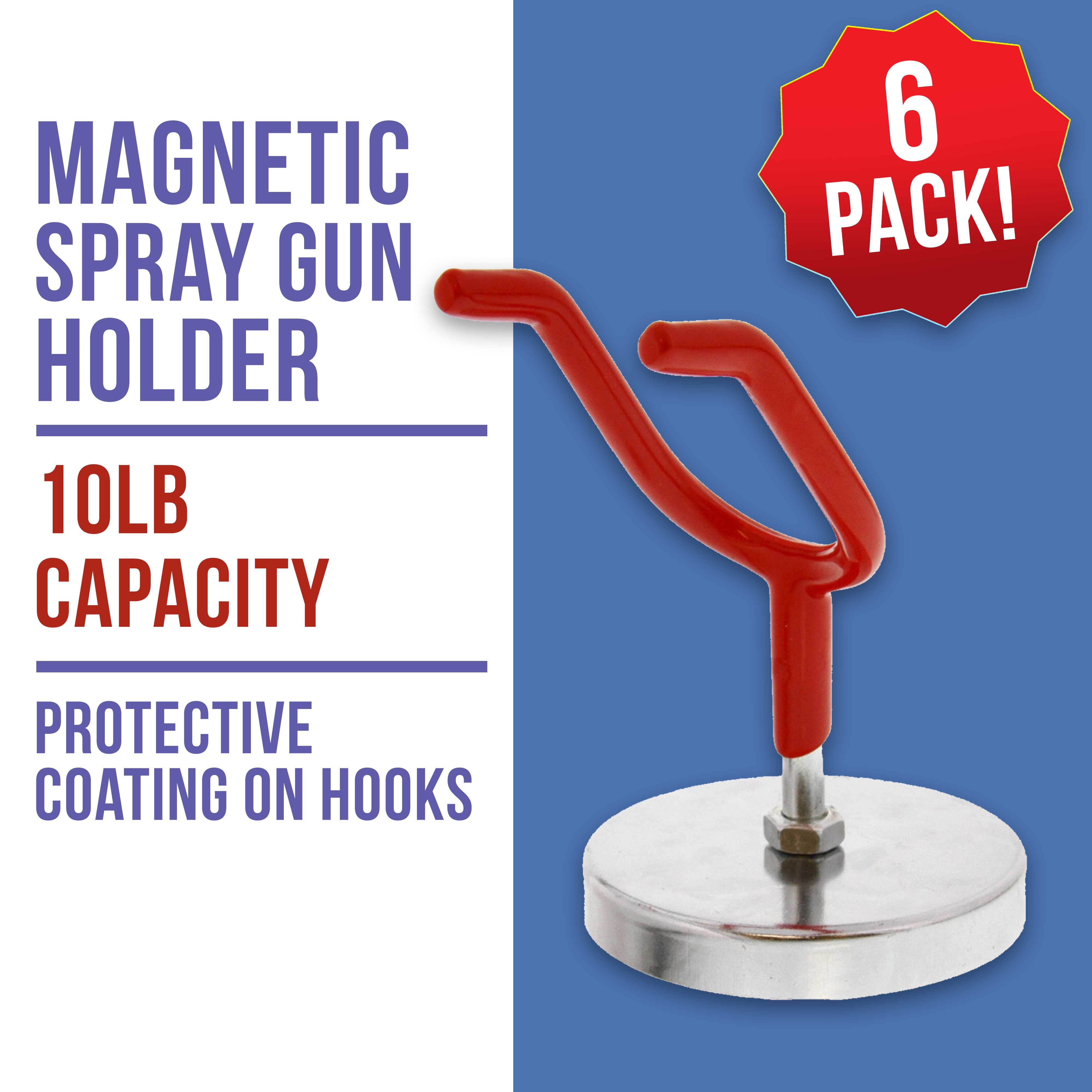 Magnetic Paint Spray Gun Holder Stand Gravity Feed HVLP Booth Cup Body Shop Wall (Pack of 6)