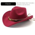 thumbnail image 4 of Western Cowboy  Cowgirl Hat Felt Wide Brim Women Men Fedora Hats, 4 of 5