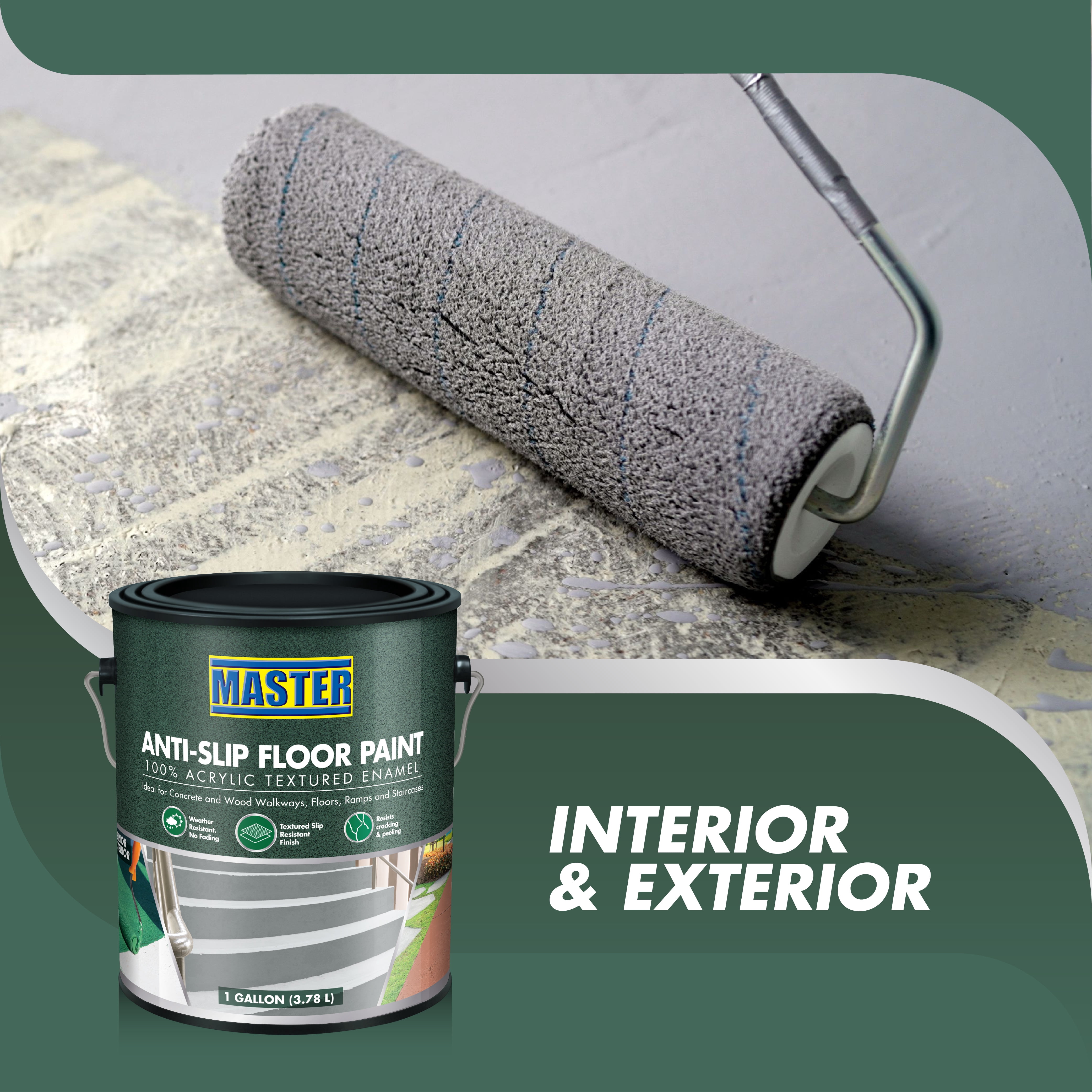 Master Floor Paint Anti-Slip Red 1 gl