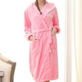 thumbnail image 2 of Nnhblu Women's Robes Flannel Women's Nightgowns & Sleepshirts Hooded Couple Bathrobe Pink Pajamas, 2 of 4