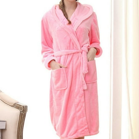 

Viadha Women s And Men s Household Clothes Flannel Hooded Pajamas Bathrobe Long Pajamas