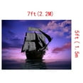 thumbnail image 2 of GreenDecor 7x5ft Night Purple Sky Sea Seagull Pirate Boat Backdrop Background, 2 of 4