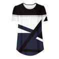 thumbnail image 3 of Itsame Short Sleeved Shirt Summer Womens Printed T-Shirt Casual Tops Round Neck Blouses Navy Size L, 3 of 5