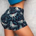 thumbnail image 4 of Kdxio Glowing Butterfly Print Workout Shorts for Women Seamless Soft Smooth Gym Yoga Scrunch Active Shorts, 4 of 9