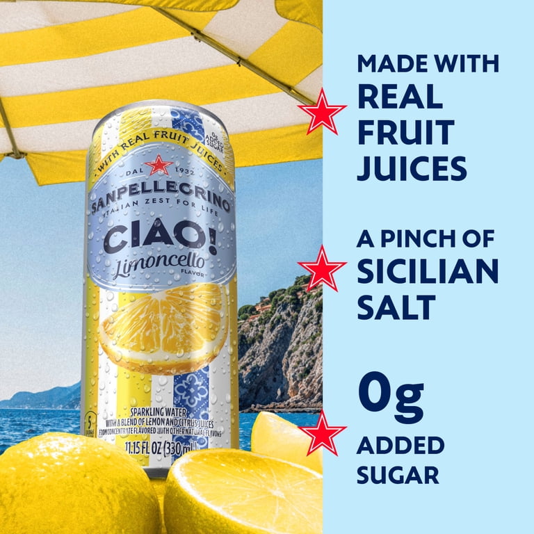 SanPellegrino Ciao! Flavored Sparkling Water, Limoncello, Real
