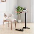 thumbnail image 3 of ZUNMOS Mobile Standing Portable Rolling Desk & Overbed Laptop Height Adjustable Work Table with Hidden Casters  for Home Office, Brown, 3 of 9