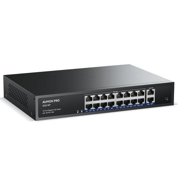 Conmutador PoE Gigabit AUMOX PRO SG518P 16 puertos 18 Ethernet