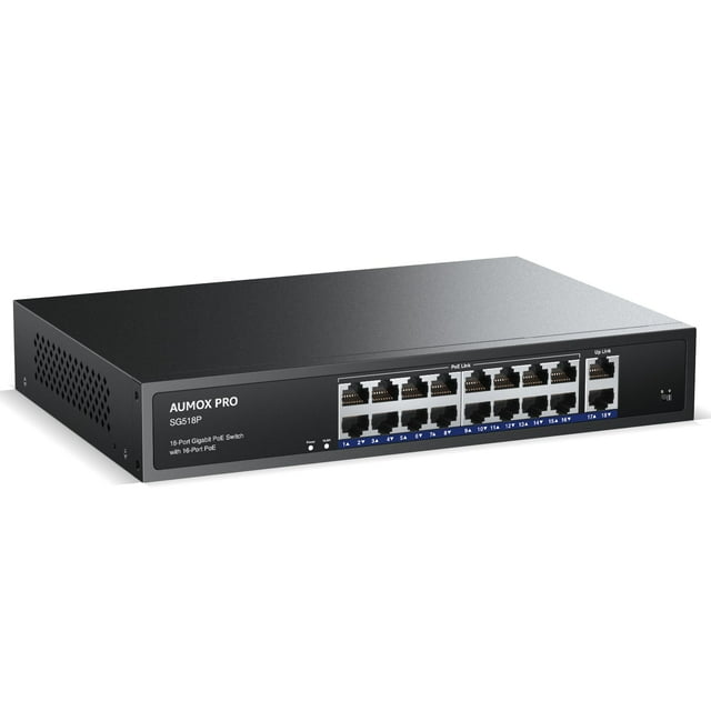 Conmutador PoE Gigabit AUMOX PRO SG518P 16 puertos 18 Ethernet
