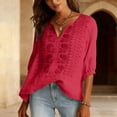 thumbnail image 6 of GZWYHT Embroidered Linen Tops for Women Peasant Blouses Cotton Tunic Tops Linen Tops for Women Cotton Boho Tops Gauze Shirts Gauze Tops Embroidered Blouses Plus Size Tops Linen Summer Blouses Red XL, 6 of 9