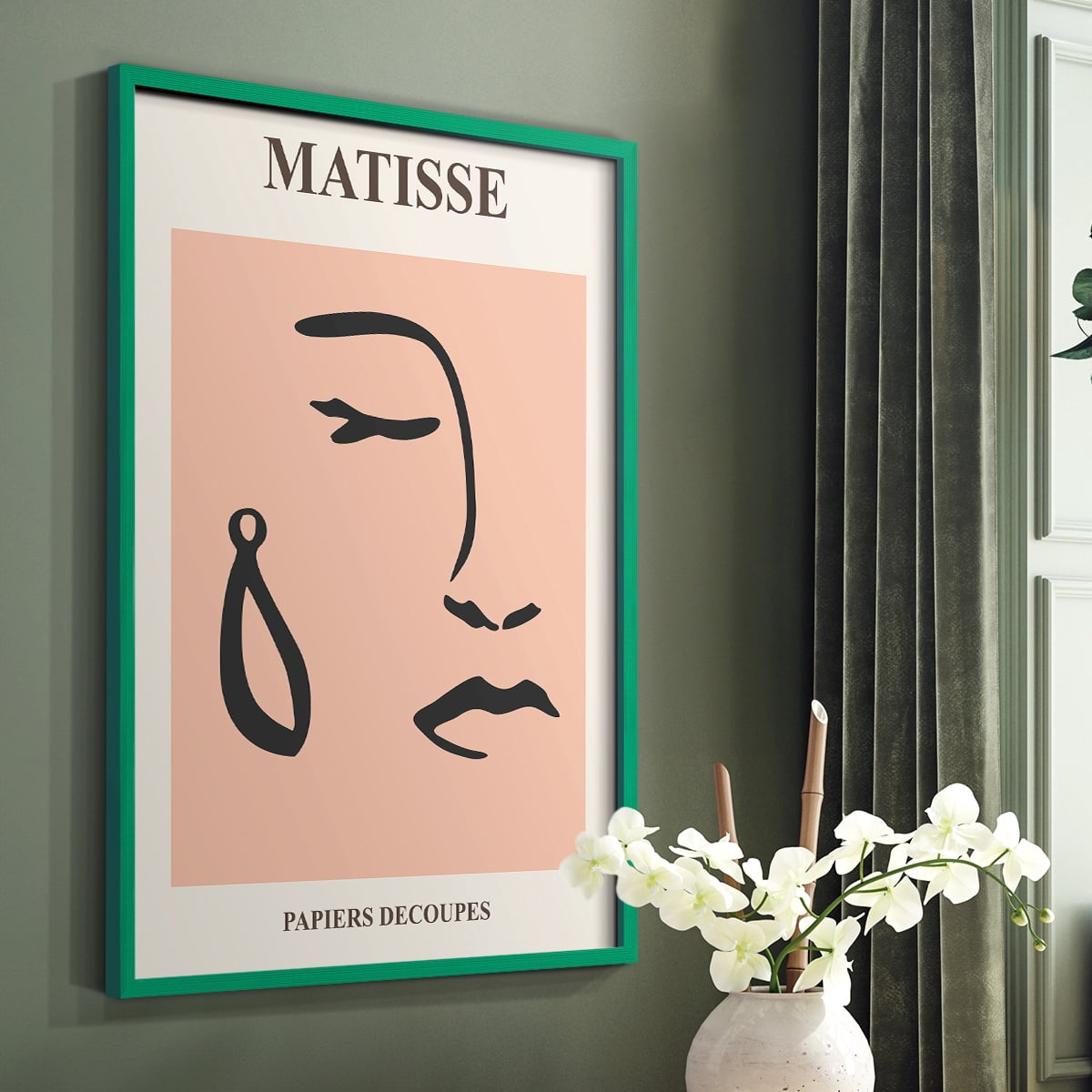 Matisse CXXXVIII Framed Print in Green Solid Wood 22 x 28 Framed Print