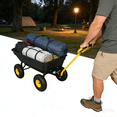 thumbnail image 6 of OmniHaven 75L Poly Garden Dump Cart, 300 lbs Capacity Yard Wagon with 10-inch Pneumatic Tires and Steel Frame,Black, 6 of 15