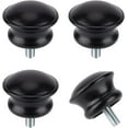 thumbnail image 2 of 4PCS 1x1 Black Drapery Round Curtain Rod Finials Roman Shower Curtain Rods with Screws Plastic Small Mushroom Shape Replacement Decorative Mini Head Caps for 5/8 Inch Dia Rod M5 Thread Dia, 2 of 8