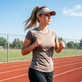 thumbnail image 6 of Unisex Lightweight Stretch Sun Visor Hat Portable Breathable Outdoor Cap for Running Tennis Golf Sports(Coffee,One Size), 6 of 6
