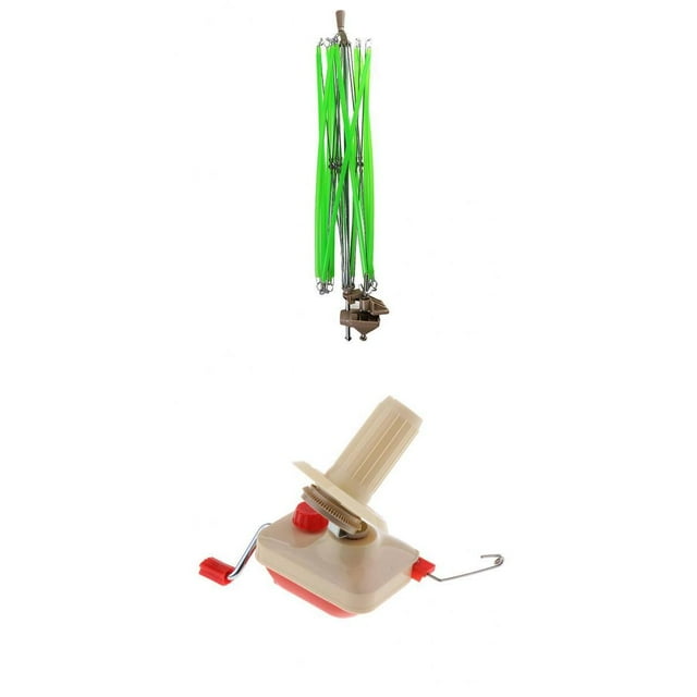 veasfak 2-Piece Yarn Winder Fiber Heavy Duty Hand Operated Wool String Thread Skein Ball