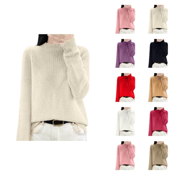 Women's Sweaters Oversized Cardigan Casual Knit Trendy Fall Outfit Pullover Sweater Soft Long Sleeve Round Neck Comfortable Tops Loose Fit Solid Color Basic For Winter