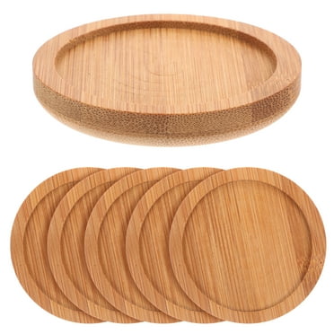 6 Pcs Bamboo Coasters Non-skid Mug Mat Round Placemats Disposable Drink Glass Cup for Drinks