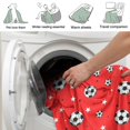 thumbnail image 4 of Soccer and Star Red Pattern Soft Sherpa Fleece Throw Blanket, Warm Cozy Plush Blanket for Sofa Bed Couch, All Season, 60"x80", 4 of 5