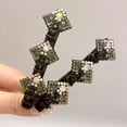 thumbnail image 4 of Pompotops Sparkling Crystal Stone Hair Clips for Women Girls Rhombus Rhinestone Chopped Hairpin Clip Hair Accessories, 4 of 4