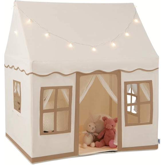 OLAKIDS Kids Play Tent with Washable Mat Star Light Windows, Anti-Trip Large Playhouse Toys for Children Boys Girls, Indoor Outdoor Princess Tents Castle for Toddlers