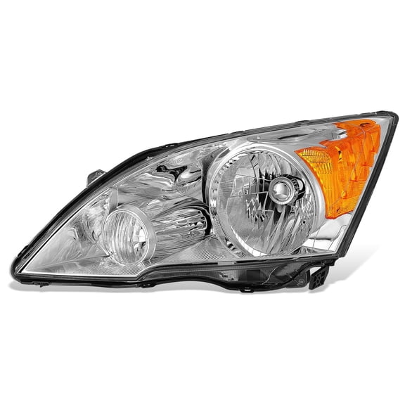 DNA Motoring Driver Left Side Headlight for 07-11 Honda CR-V, Chrome/Amber