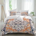 thumbnail image 2 of Orange Boho Bedding 3 Piece Duvet Cover Set Queen Size, Vintage Ethnic Tribe Abstract Art Soft Microfiber Comforter Cover with Zipper Closure & Pillowcases, Wrinkle & FadeResistant Quilt Cover, 2 of 9