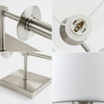 thumbnail image 5 of Pathson 2PCS Classic Wall Sconce with Flared White Textile Lamp Shade Brushed Stand for Bedroom Living Room, 5 of 8