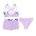 thumbnail image 4 of Alvivi Kids Girls 3 Piece Swimsuits Floral Print Swimwear Crop Tops Shorts Briefs Set, 4 of 7