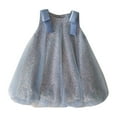 thumbnail image 2 of Pejock Girls Sequin Princess Party Dress, Sleeveless Round Neck Mesh Tutu with Flower Bud Detail, Sparkly Flower Girl Dress for Birthday Holiday Ages 2-13 Years, 2 of 3