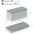 thumbnail image 2 of RONG-3 Foldable 75 Gallon Outdoor Storage Box, Plastic Storage Containers with Lid, Patio Deck Box Furniture for Garden, Pool, Balcony, Yard (Gray Body-Gray Lid), 2 of 9