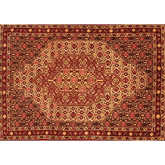 Ahgly Company Indoor Rectangle Persian Orange Traditional Area Rugs, 5' x 7'