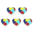 thumbnail image 1 of TechWave Awareness Metal Lapel Pins Set Of 5: Puzzle Piece Heart Ribbon & Badge Design Embellishments Rhinestone Embellishments for Crafting Men Lapel Pin for Suits Brooches for Men Wreath Brooch, 1 of 7