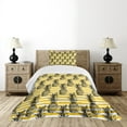 thumbnail image 4 of Ambesonne Fruits Quilted Bedspread Set 2 Pcs, Modern Pineapple Motif, Twin Size, Earth Yellow White, 4 of 5