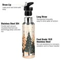 thumbnail image 3 of Yayeee 33oz Insulated Water Bottle Double Wall Stainless Steel with Flip Straw Lid, Beige Christmas Trees, 3 of 7