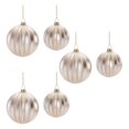 thumbnail image 5 of Melrose Metallic Ribbed Glass Christmas Ball Ornaments - 4" (101.6mm) - Silver  - 6ct, 5 of 5