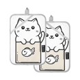 thumbnail image 7 of Yayeee Pot Holders Kitchen Heat Resistant with Pocket 7"x9.8" Cotton Oven Cooking Hot Pads, Beige Chubby Cat, 7 of 7