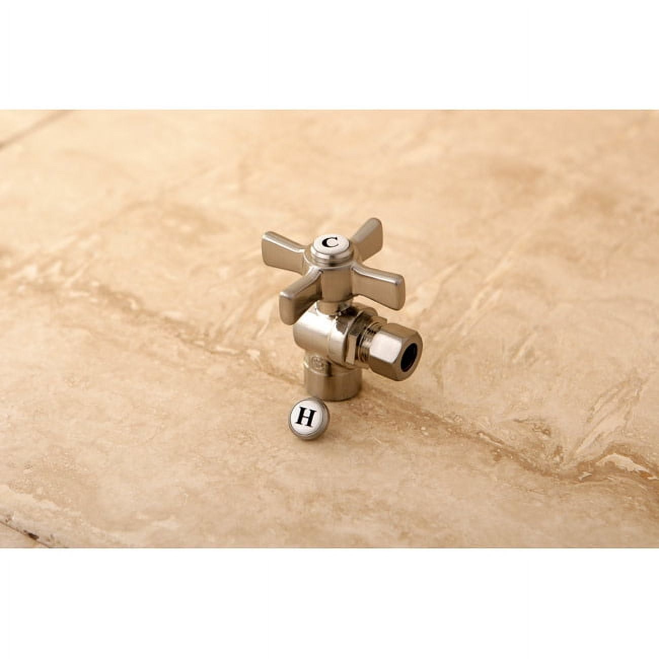 Kingston Brass CC43201ZX 1/2" Sweat x 3/8" OD Comp Angle Stop Valve, Polished Chrome