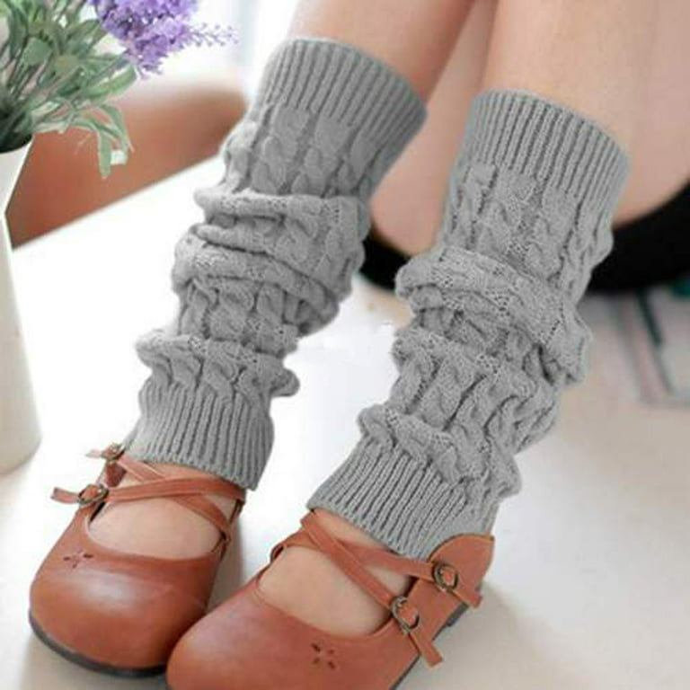 Women Winter Warm Knit Crochet High Knee Leg Warmers Leggings Boot Socks  Slouch 