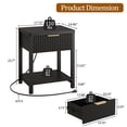 thumbnail image 2 of Aufeile Fluted Nightstand with Charging Station, Bedside Table with Drawer & Open Shelf, Small Wood Nightstand with 2 AC Outlets USB & Type-C, Bedroom Side Table, Black, 2 of 6