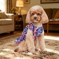 thumbnail image 6 of erdimoy Patriotic 4th of July Dog Dress, Red White Blue Star & Stripes Pet Outfit with Leash Ring for Small Dogs (Chihuahua, Yorkie, Teddy), 6 of 6