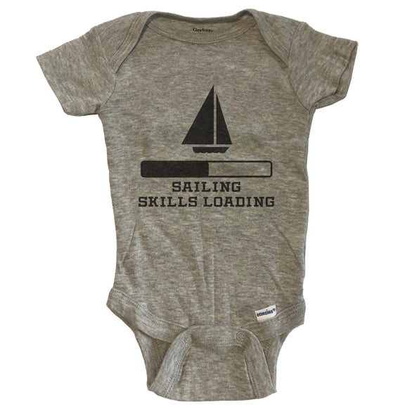 Sailing Skills Loading Funny Sailing Humor Baby Bodysuit - Grey