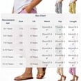 thumbnail image 4 of Pretxorve Kids Girls Casual Pants Solid Linen Mix Fabric Split Button Side Pockets 7 Length Bottoms, 4 of 5
